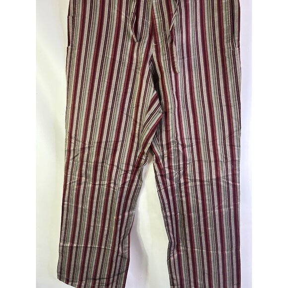 Vintage 90s Linen Silk Rainbow Stripe Baggy Pants Grunge - Picture 3 of 7